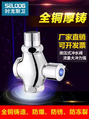 Shilong powder room toilet stool pool delay flushing valve squatting toilet flushing valve Hand-pressed self-closing switch