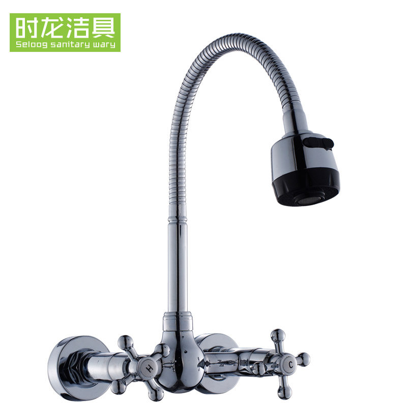 seloogʱ��ȫͭ˫����ǽʽ����ˮ��ͷS1100121-1