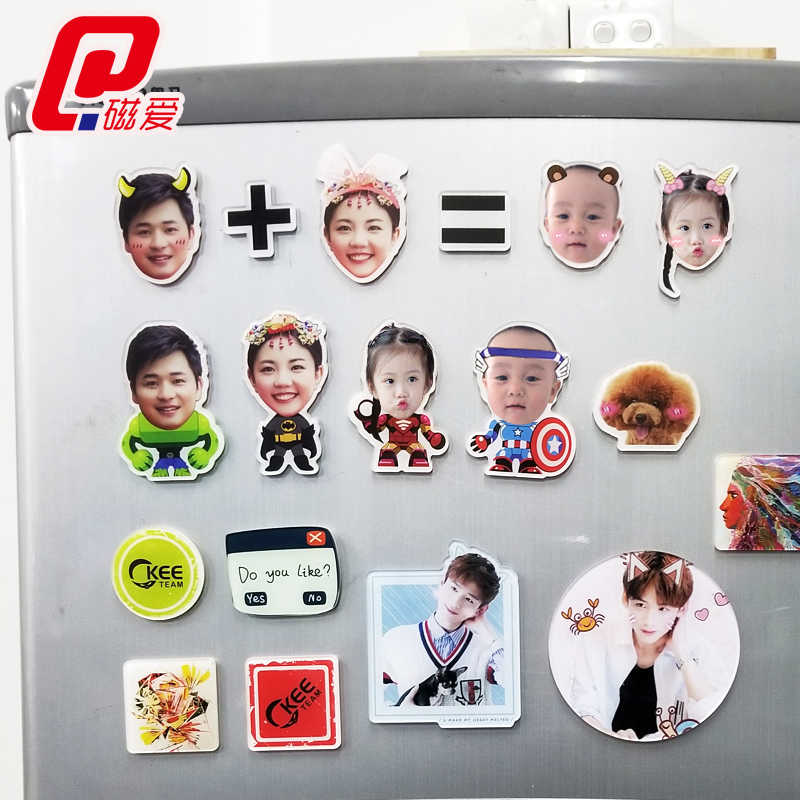 Creative custom acrylic refrigerator stickers Cute baby photos custom children's magnets Crystal three-dimensional doll magnets