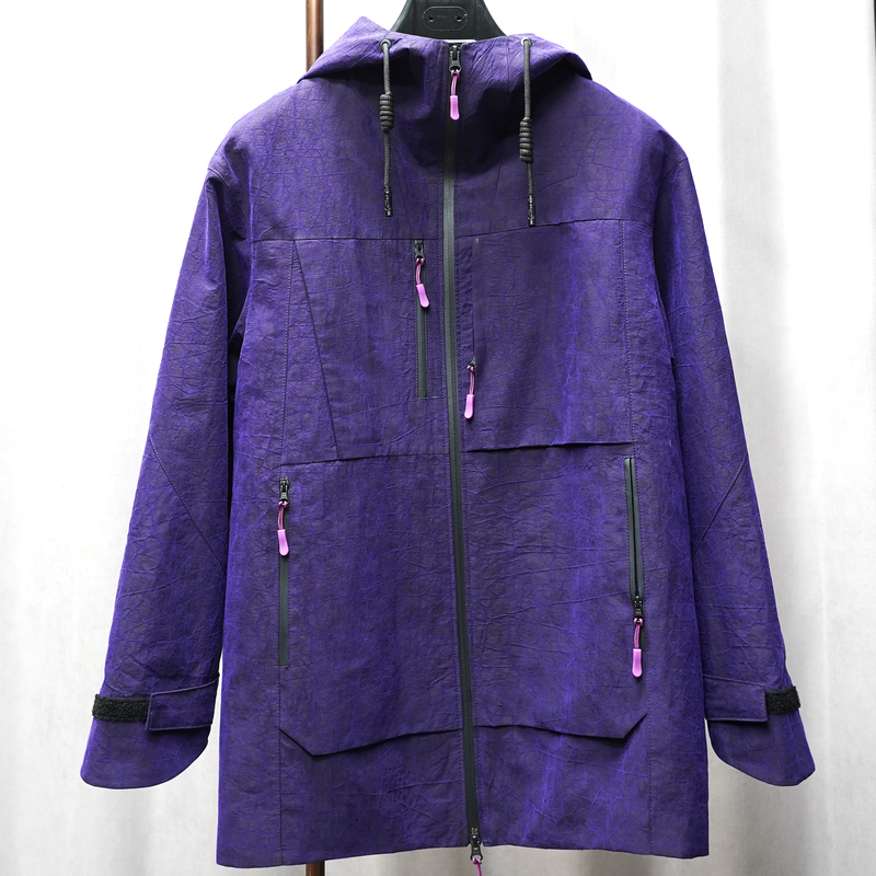 Men's Xiangyunsha Purple Crackle Pattern Men's Autumn Outdoor Windproof Jacket, Light Luxury Casual Fashion Versatile Coat