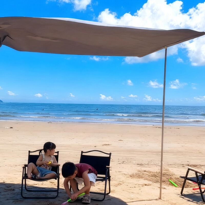 Wind-Powered Outdoor Canopy, Beach Sunshade, Threaded Portable Beach Canopy for Digging Sand and Playing in the Water, Double-Sided Silver Canopy Wind-Powered Outdoor Canopy, Beach Sunshade, Threaded Portable Beach Canopy for Digging Sand and Playing in the Water, Double-Sided Silver Canopy