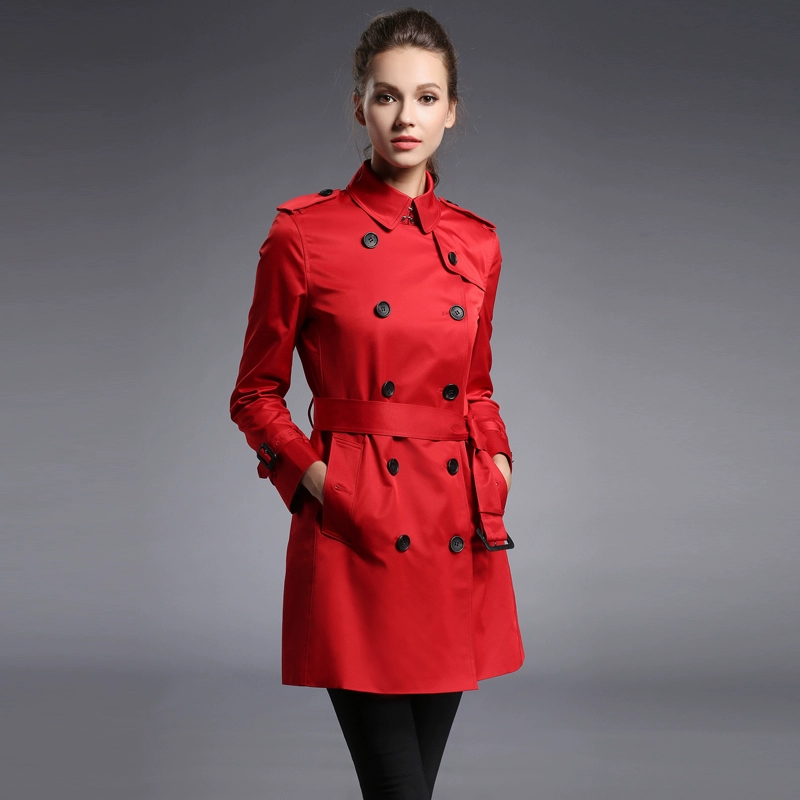 Mùa xuân và mùa thu 2020 Thời trang áo hai dây ren lên trench coat jacket Áo khoác nữ mid-slim thon dài cỡ lớn - Trench Coat