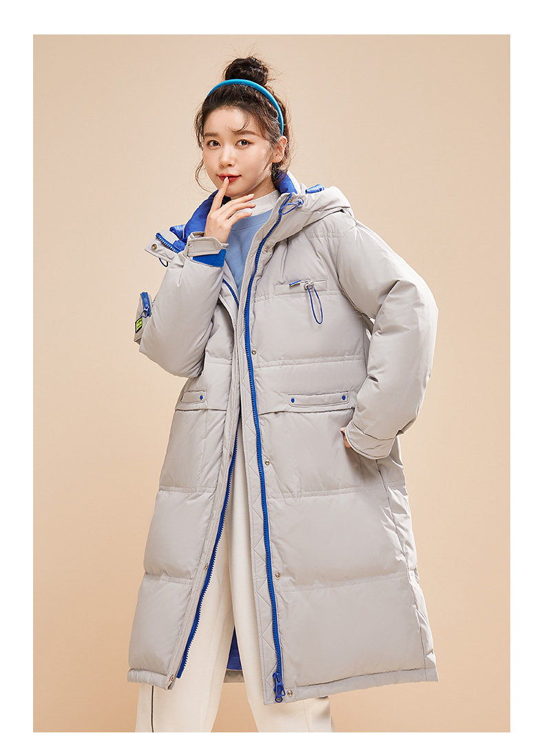 雪中飞 21年秋季款 女式中长款马卡龙撞色加厚羽绒服 多重优惠折后¥309包邮 3色可选