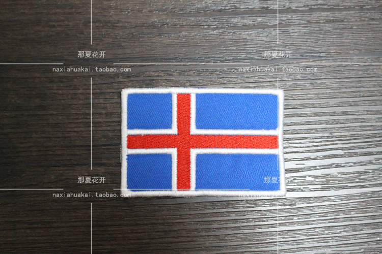 Iceland cờ armband dán vải thêu dán nhãn dán chương Velcro thêu chương epaulettes có thể được tùy chỉnh miếng dính quần áo