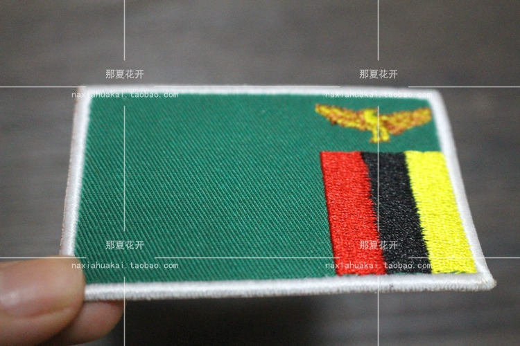 Zambia cờ băng / dán vải / dán quần áo / thêu tiêu chuẩn / nhãn / dán chương Velcro thêu epaulettes chương / có thể được tùy chỉnh miếng dán đề can ủi quần áo