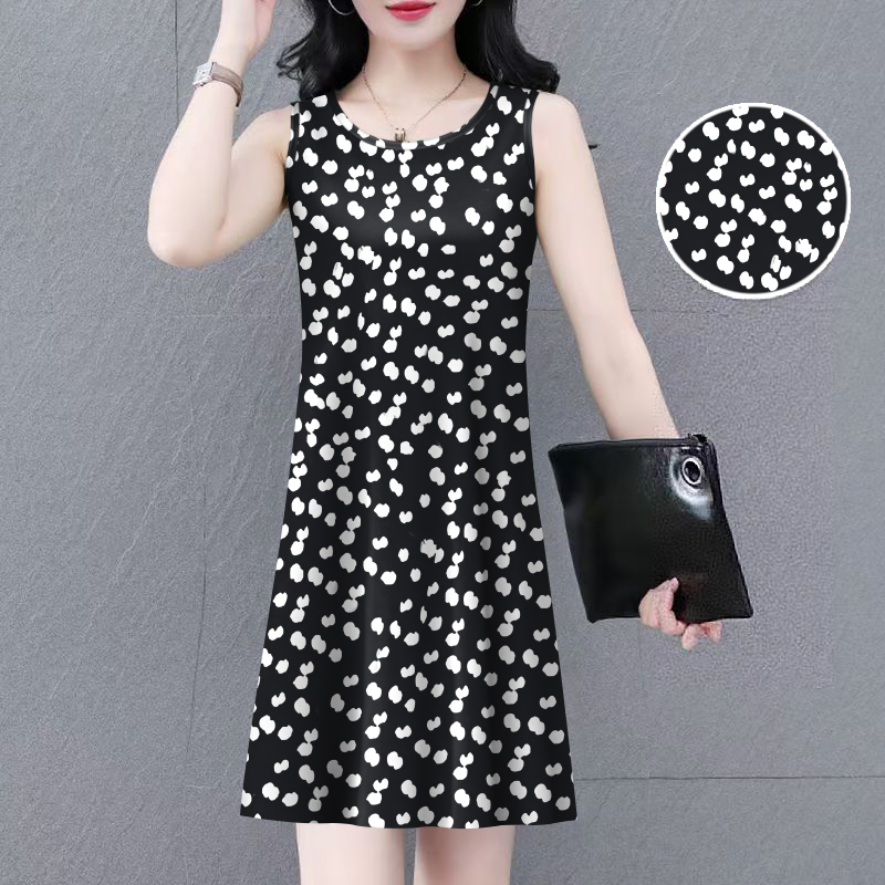 Bargain Mid-Length Printed Sleeveless 2025 Summer New Dress, Versatile Slip Dress for Layering