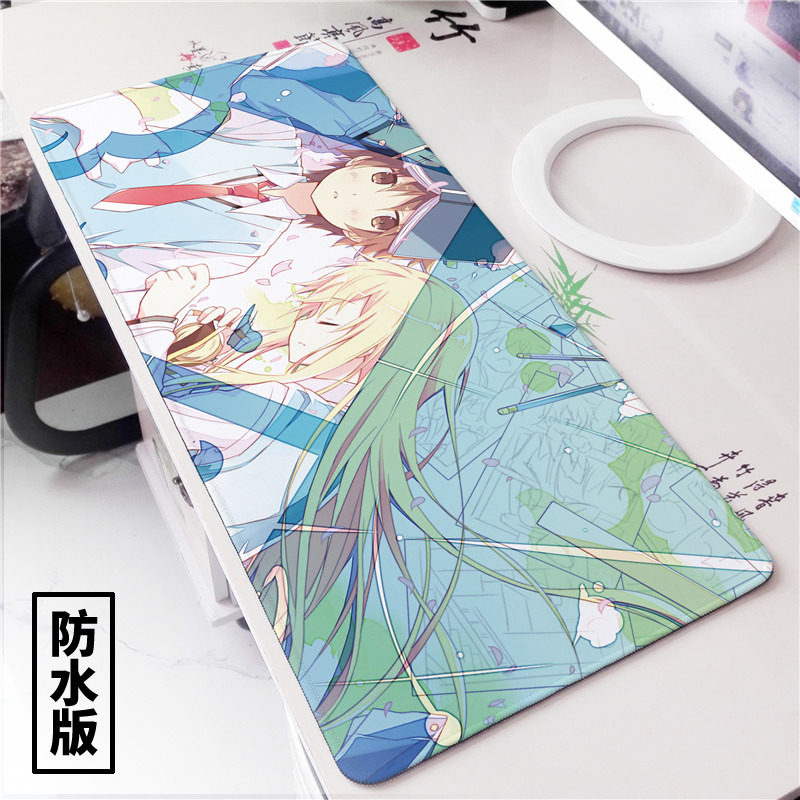 Sakura Village's pet girl Shiina true white mouse pad oversized edge two-dimensional animation table pad keyboard pad