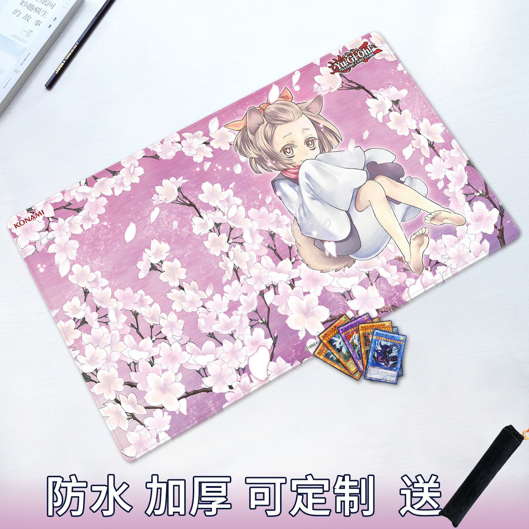 Game King Card Mat Demonic Girl's Hand Pit Card Pad Grey Flutcg Duel Disc Slip Rat Mat Pair Fight Table Mat Diy