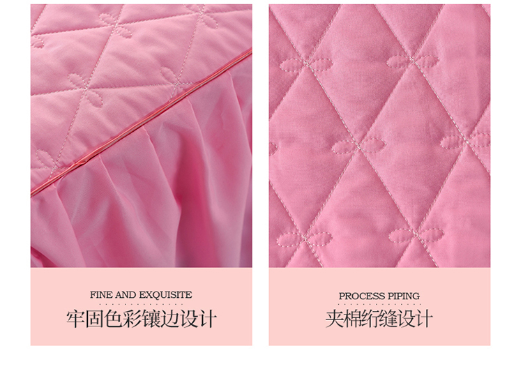 Rắn màu bedspread bông giường váy một mảnh ba mảnh ấm áp bảo vệ bụi dày che giường đôi DN giường đơn - Váy Petti ga giường có viền