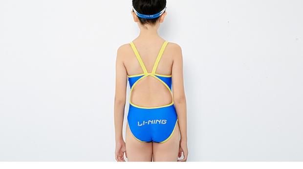 Đồ lót trẻ em Li Ning chuyên nghiệp Cô gái tam giác Xiêm cô gái đồ bơi chuyên nghiệp đào tạo đồ bơi thi bơi đồ bơi trẻ em nữ 12 tuổi