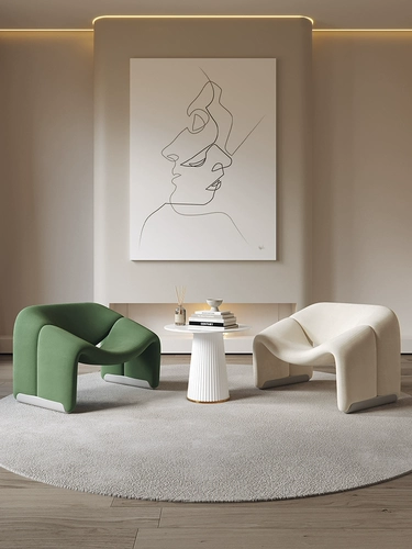 Creative Light Luxury Single -Pperson Casual Difa Стул Простой современный сетевый кресло красного краба Nordic сливочный стул