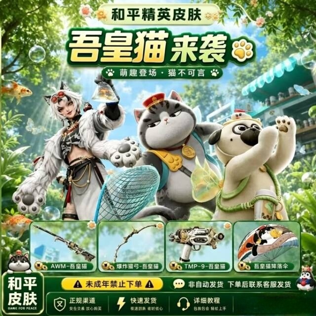 Peace Elite Skin Draw Service: My Royal Cat Costume, Bazaar Black Package, Guaranteed to Get Pubg Skin, No Need to Bring Your Own Points