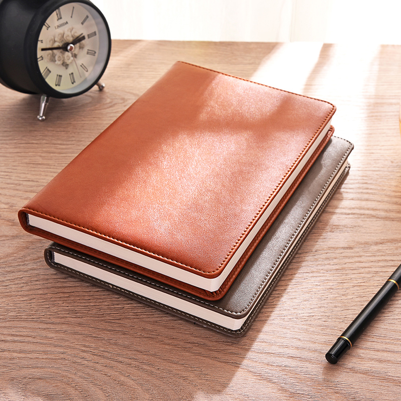 Business simple A5 notebook stationery company office supplies Meeting minutes thickened college students free lettering soft leather notepad reading work notebook gift custom LOGO
