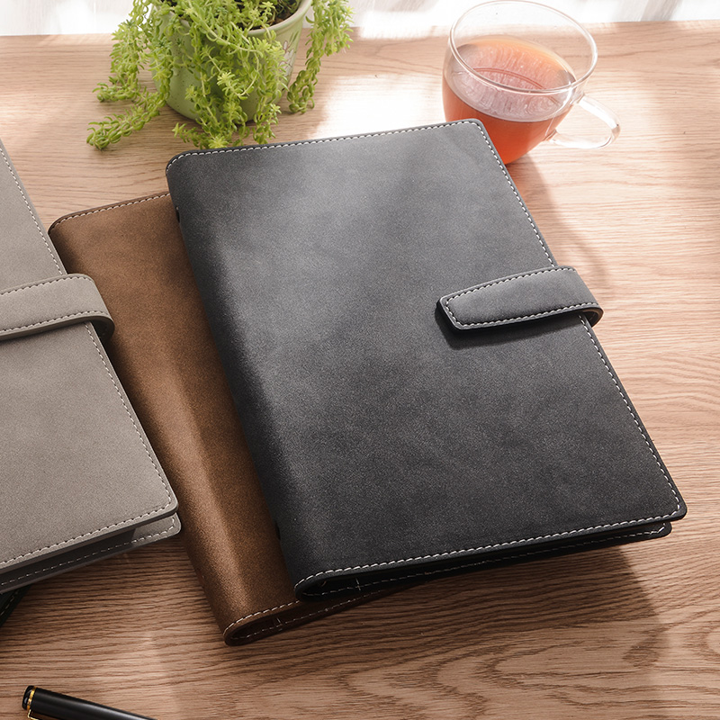 Business notebook Lambskin Live Page Clip A5 Thick Conference Work Record This Brief Office Stationery Notepad Reading Examination And Research Detachable Multifunction Day Note can be set to customize LOGO