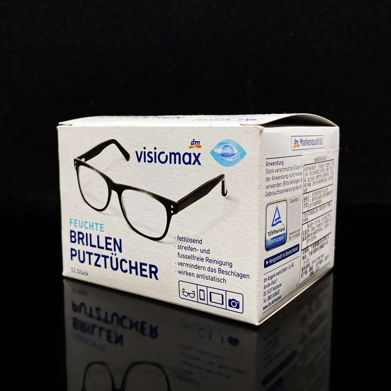 visiomax glasses wet wipes wipe mirror paper independent packaging cleaning towels mobile phone tablet screen 52 pieces a box