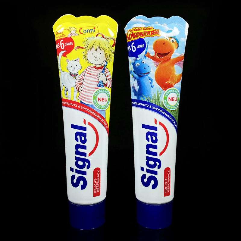 German signal children's toothpaste contains fluoride to prevent tooth decay 1-6-12 years of age Ice cream flavor is not spicy mouth low bubble