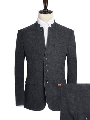 Мужской осенний комплект, костюм, мужское шерстяное пальто, китайский стиль