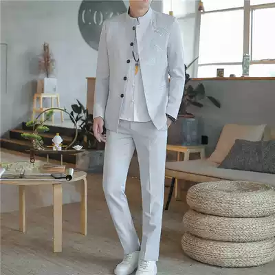 Zhongshan men's youth suit suit suit men's Chinese style Han suit dragon embroidery Tang suit Chinese collar coat trend