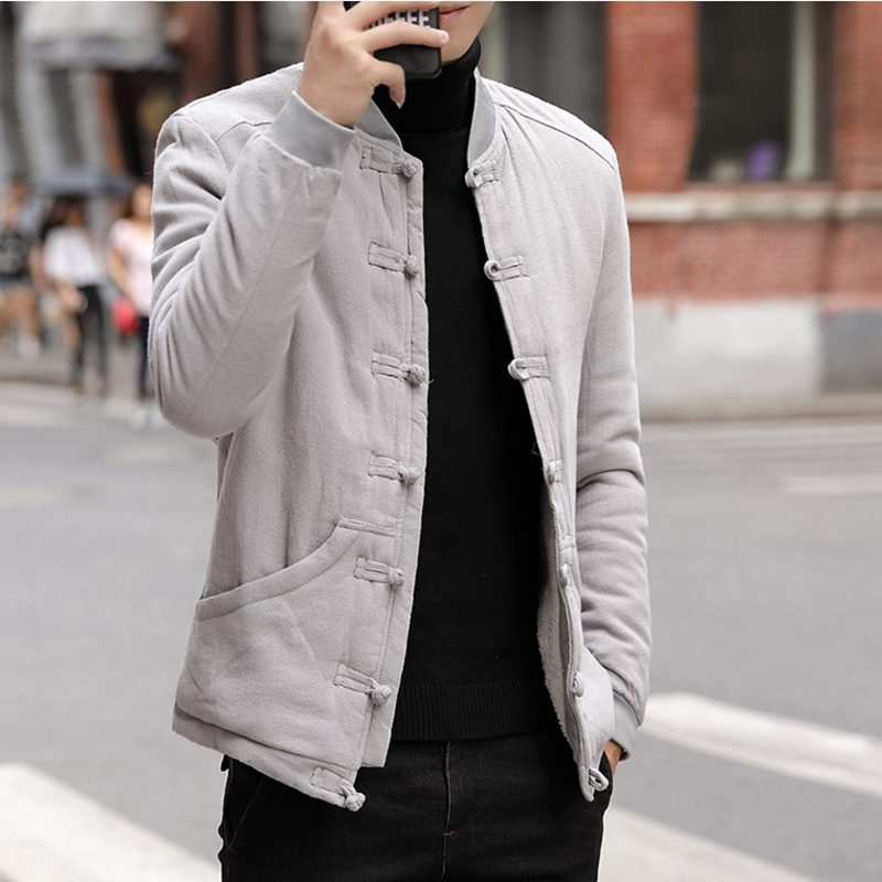 Tang Dress Cotton Suit Men China Wind Cotton Clothes Men Hanfu Pan Buckle Plus Suede Thickened Cotton Padded Jacket Men's Fashion Trends