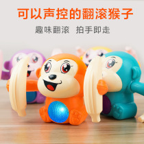 Baby crawling somersaults little monkey toy voice control tumbling monkey Electric tipping monkey boy boy shaking the same style