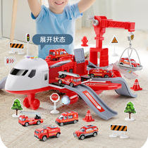 Childrens toy plane boy drop resistant alloy car set Boy baby puzzle large large inertial car