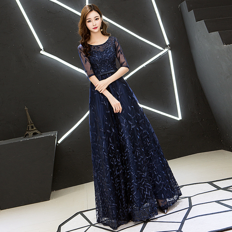 2024 New Performance Attire Choir Banquet Annual Meeting Performance Host Evening Dress Long Toast Dress with a High-End Feel