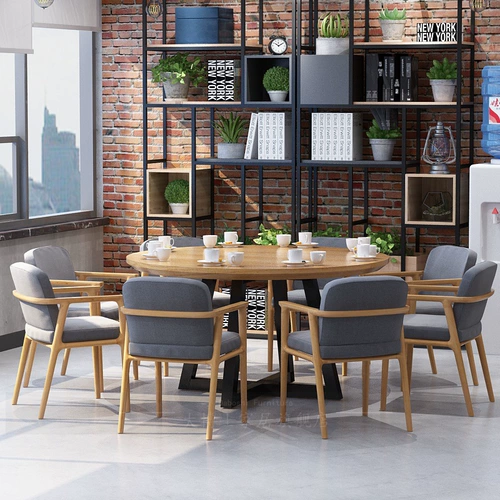 Индивидуальный американский ретро сплошной деревянный круглый столик круглый обеденный стол домашний столик кофейня и стул Комбинированный ресторан Стол Круглый обеденный стол