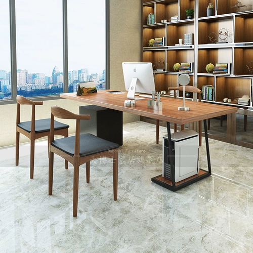 大博士 Стол компьютера с твердым деревом, Nordic Desk Hoper Desk Original Work Work Work с ящиком с ящиком