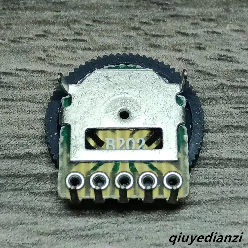 2K B202拨盘电位器齿轮音量电位器双联5脚合成碳膜电位器