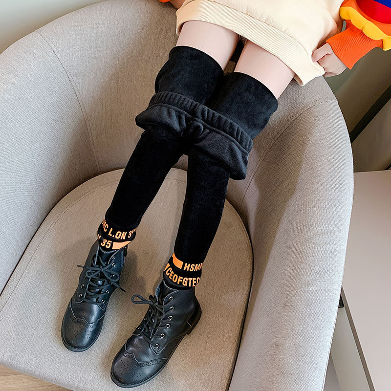 3 Children 4 foreign atmosphere 5 autumn and winter clothes 6 girls leggings 7 thick 8 plus velvet long trousers children warm pants 10 years old