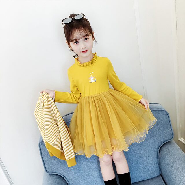 Girls sweater dress 2022 autumn new foreign style dress autumn and winter little girl princess skirt children's suit skirt