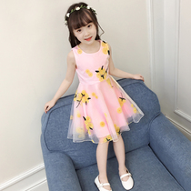 3 Children 4 girls dress 5 summer clothes 2021 new princess skirt children Korean version of foreign style 6 years old net Red Girl