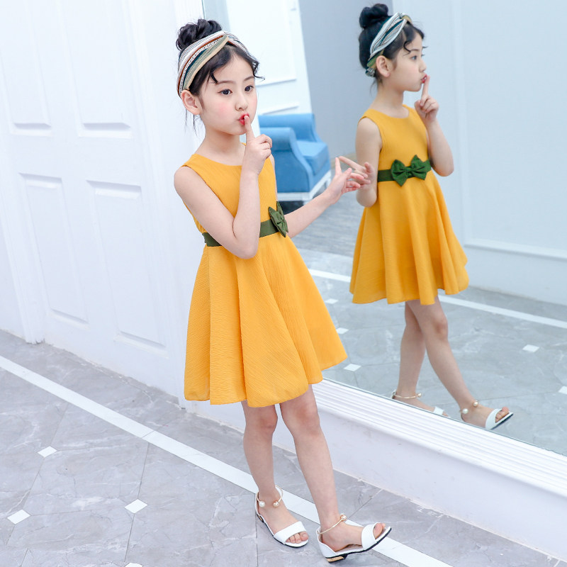 Girls Summer Dress Ocean Dress 2-3 4 4 5 6 60 7 to 8 years old Girls Korean version of the Korean version Princess Leia Dresses