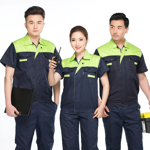 Летняя короткая рабочая одежда для рабочей одежды Летняя рабочая одежда Установка Мужская автомобильная ткань