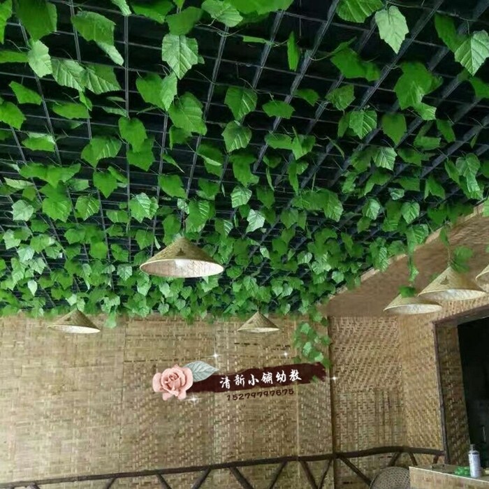 Kindergarten decoration Wicker mall living room balcony environment decoration Hanging decoration Grape leaf rattan simulation rattan