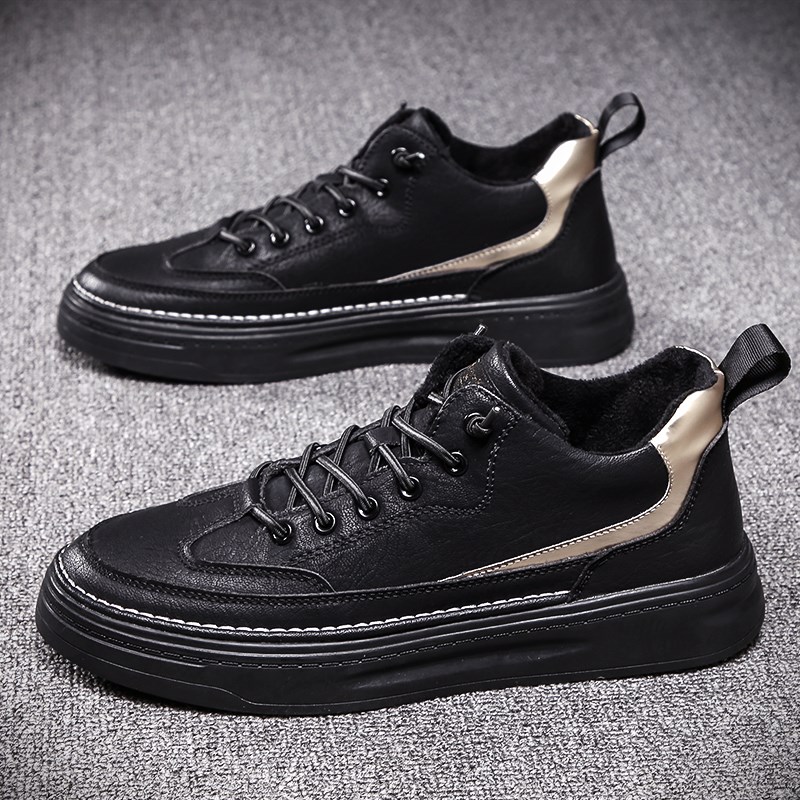 Tide brand leather shoes men's Korean version of the British casual shoes soft bottom one pedal set feet increased all-match men's sneakers