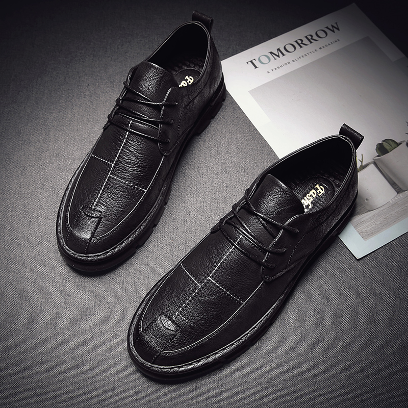 Hong Kong trendy brand leather small leather shoes men's 2022 new summer casual shoes Korean version trendy all-match youth British style