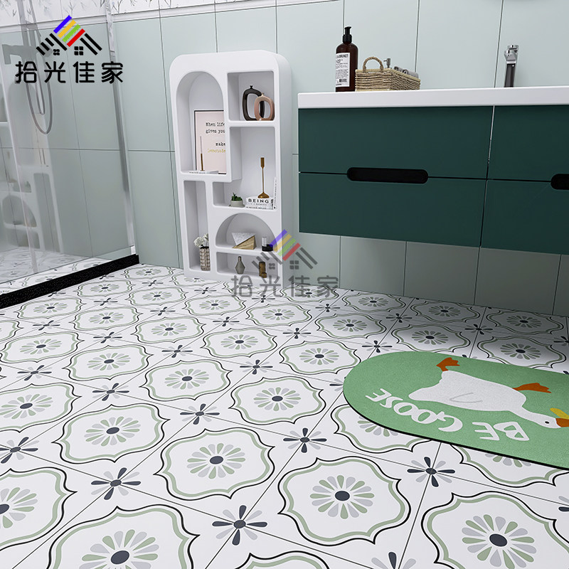 Nordic green small flower brick 300*300 kitchen dining room bar dressing room bathroom tile wall tile balcony floor tile