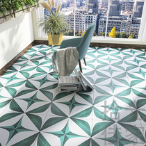 Moroccan vintage green small tiles 300 × 300 kitchen balcony non-slip parquet floor tiles restaurant floral tiles tiles