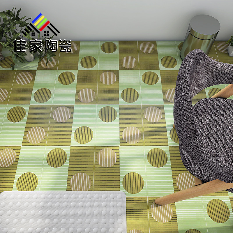 Ratea Green Small Flower Brick 300 Dining Hall Folk Juku Geometric Parquet Floor Tile Simple Wind Kindergarten Balcony Tile Wall Brick