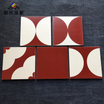 Fa-style retro wind pig liver red small flower brick 200x200 kitchen toilet wall brick hotel balcony flower sheet floor tiles