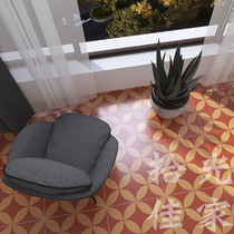 Abject poverty retro style small flower brick homestay hotel background decoration tile orange red copper net red mosaic floor tile 300