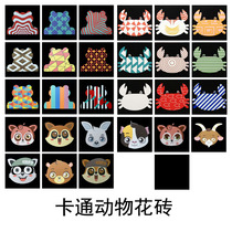 Frog crab floor tiles charcoal grilled Bullfrog chain restaurant non-slip flower brick frog Heroes LOGO pattern tiles can be customized