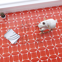 Red Retro Tile 200x200 Homestay Balcony Floor Tile Restaurant Background Tile Bar Flower Wall Tile