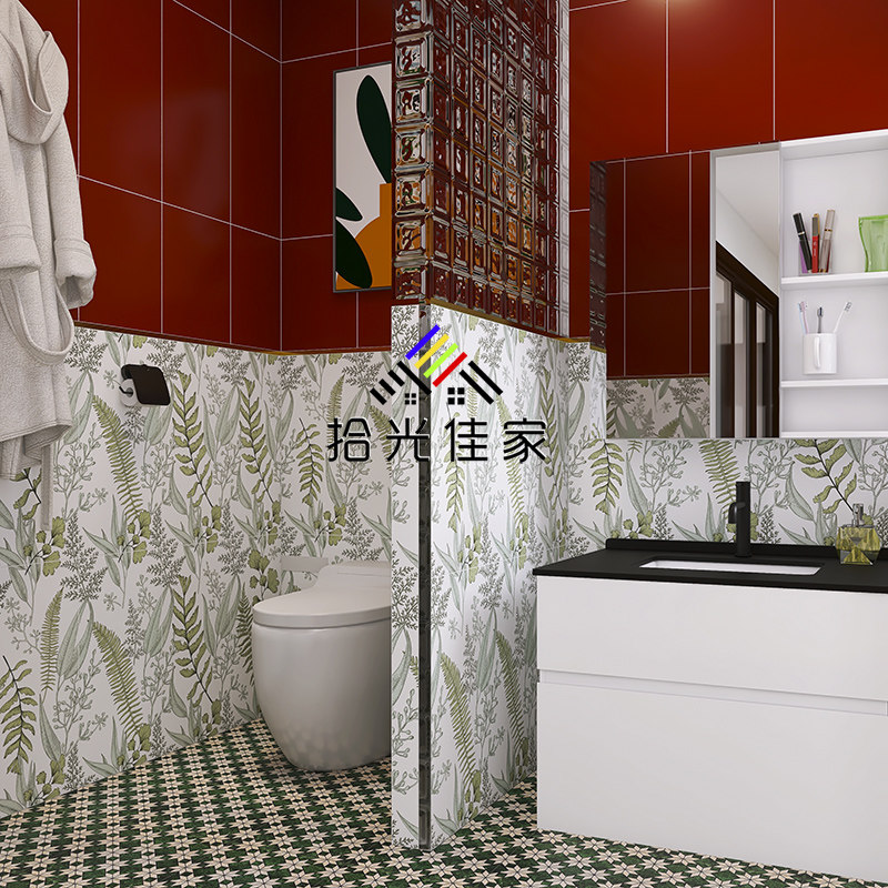Makeup Room Green Plant Flowers Brick Bathroom Background Wall Soft Light Parquet Tiles 300 300 * 600 Xuanguan Flower Flake Wall Brick