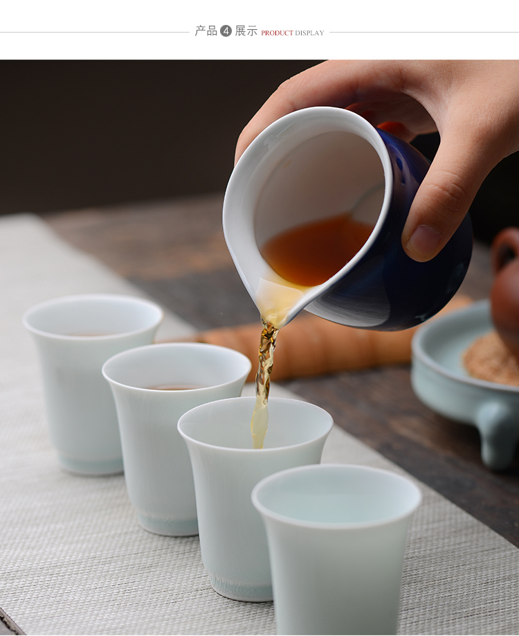 Offered home - cooked offerings in jingdezhen blue ji blue glaze porcelain fair keller large single glazed ceramic kung fu tea is tea set