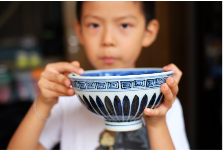 Offered home - cooked ju long jingdezhen blue and white porcelain up controller hand - made large heart always rainbow such as bowl bowl Chinese food dishes