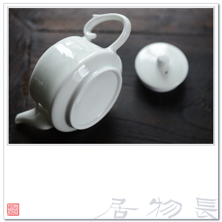 Offered home - cooked at flavour shadow blue glaze green, white porcelain porcelain teapot dark moment landscape of jingdezhen ceramic tea set by hand