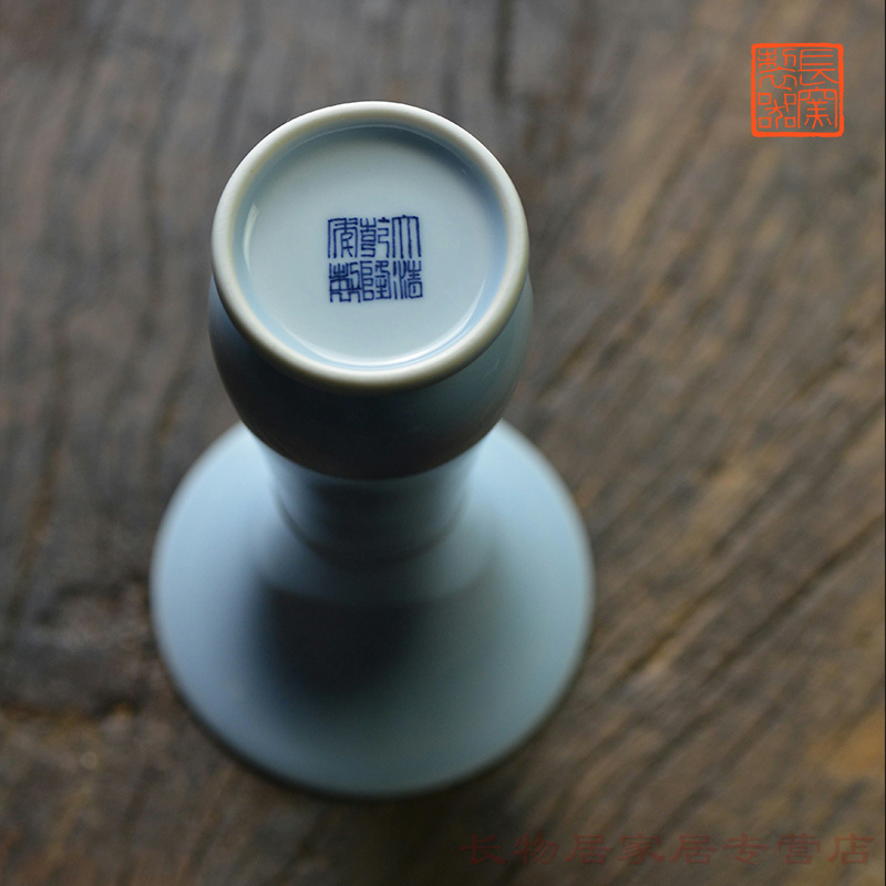 Offered home - cooked ju long up controller shamrock glaze in the spring and autumn vessels bottle of flower vase with jingdezhen pure manual archaize ceramic vase that occupy the home