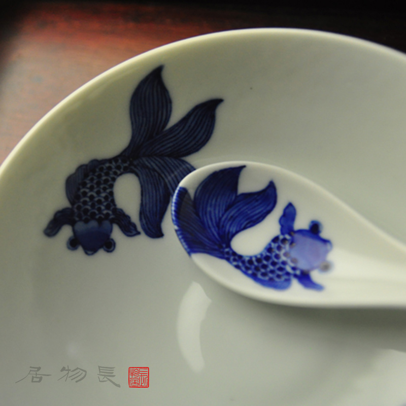 Offered home - cooked marriage hand - made porcelain goldfish lie in the foot bowl of jingdezhen ceramic bowl tea cups by hand